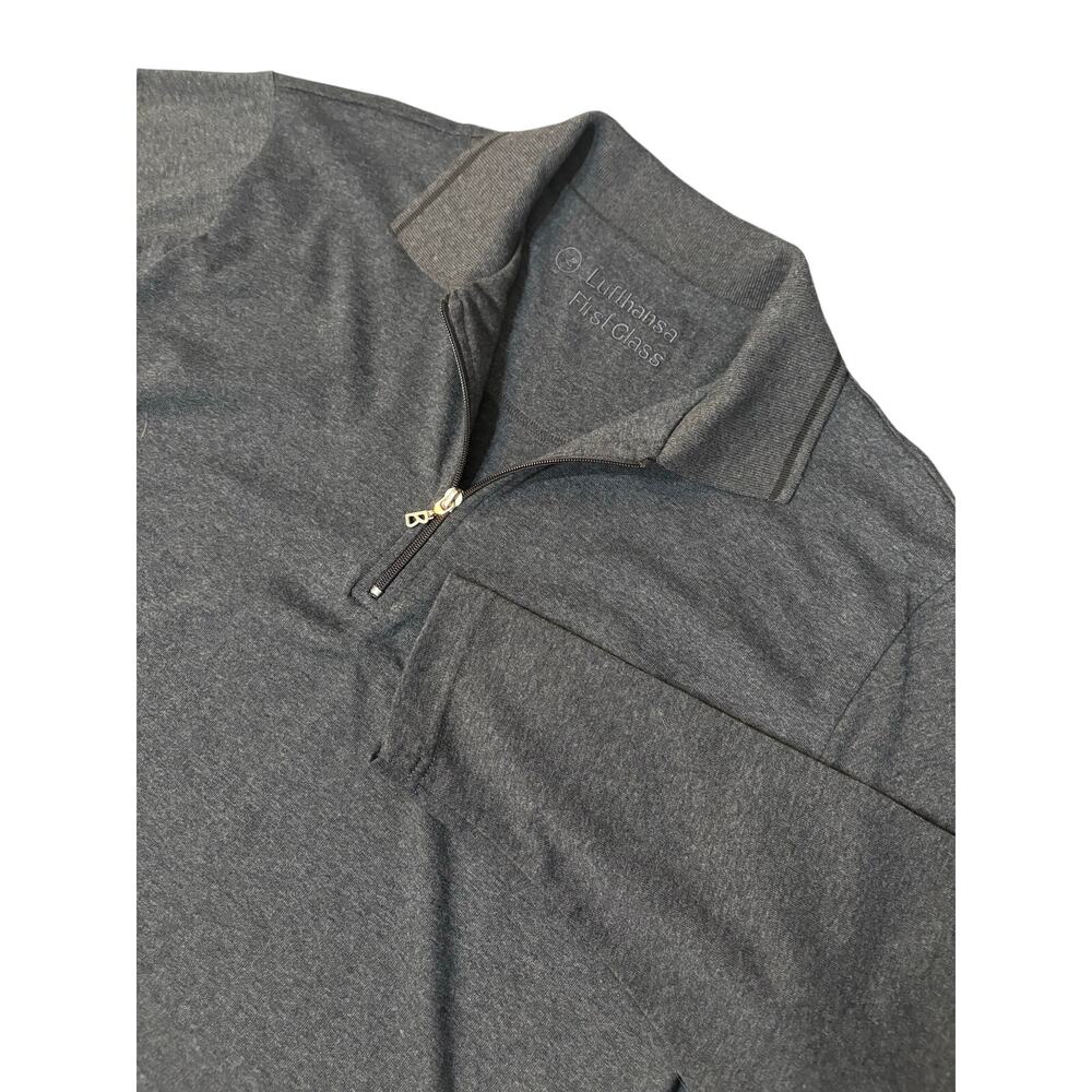 Men's Bogner Lufthansa First Class Quarter Zip Long Sleeve Shirt XL Gray Luxury - Picture 2 of 8